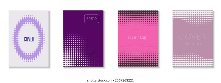 Music Texture Set. Color Circles On Memphis Layout. Young Brand In Minimalistic Frame. Halftone Flyer. Minimalist Abstract Pattern. Geometric Wave Cover. Trendy Music Texture