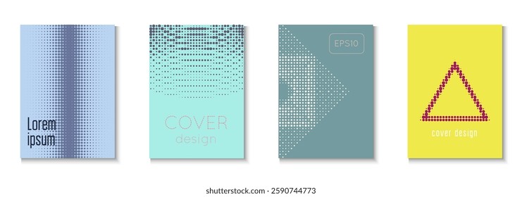 Music Texture Set. Summer Concept With Minimal Art. Dynamic Frame For Annual Invitation. Book Flyer. Minimalist Halftone Pattern. Geometric Wave Template. Trendy Music Texture