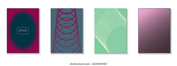 Music Texture Set (Conjunto de texturas musicais). Conceito De Verão Com Mínima Arte. Formas Lineares Para Pasta De Marca. Panfleto de negócios. Padrão de Linha Minimalista. Tampa De Onda Geométrica. Textura de Música na Moda