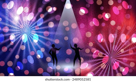 Music theme, dance club, night party colorful vector background