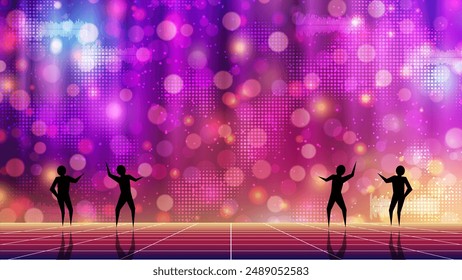 Music theme, dance club, night party colorful vector background