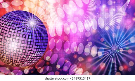 Music theme, dance club, night party colorful vector background