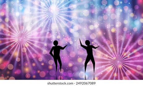 Music theme, dance club, night party colorful vector background