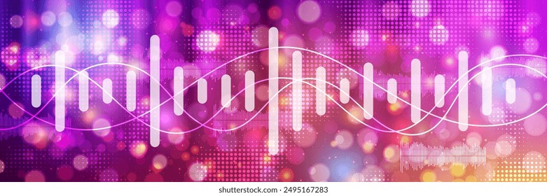 Music theme, dance club, night party colorful vector banner design template