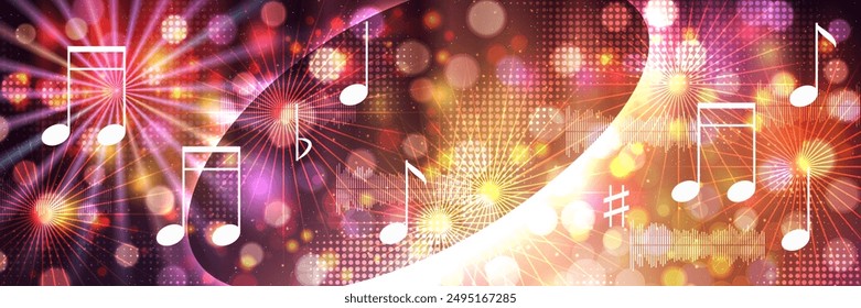 Music theme, dance club, night party colorful vector banner design template