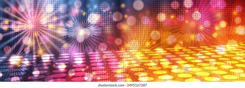 Music theme, dance club, night party colorful vector banner design template