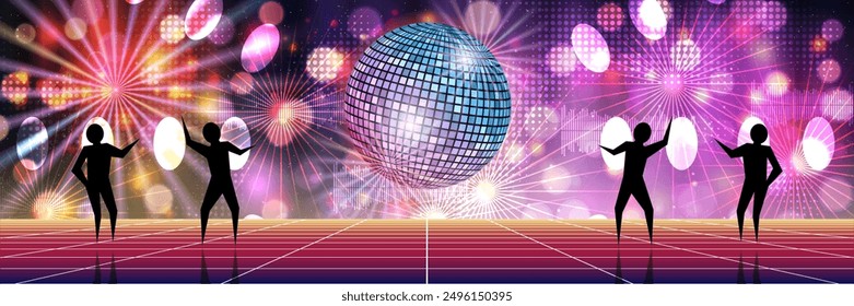 Music theme, dance club, night party colorful vector banner design template