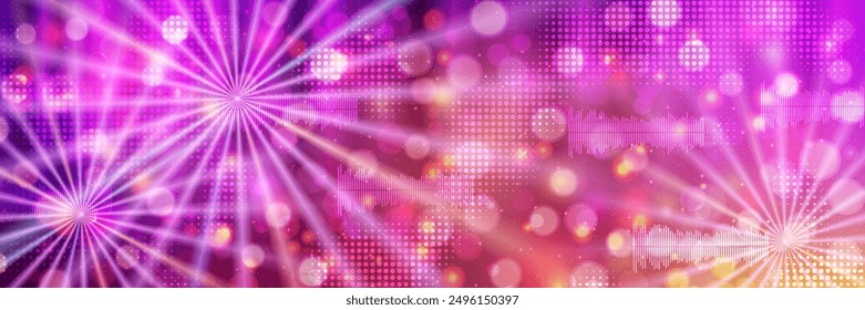 Music theme, dance club, night party colorful vector banner design template