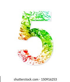 Music theme grungy font. Number 5