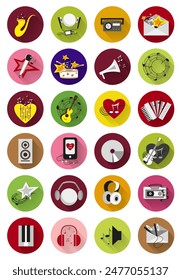 Music theme icons. Vector illustration