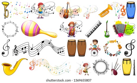 Music theme kids and interments
