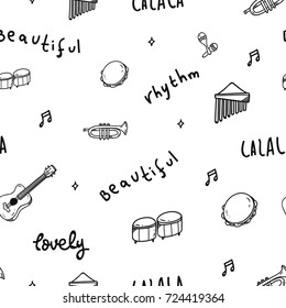 Music theme seamless pattern