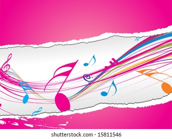 Music theme with Tear Paper