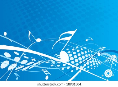 Music theme with wave halftone background