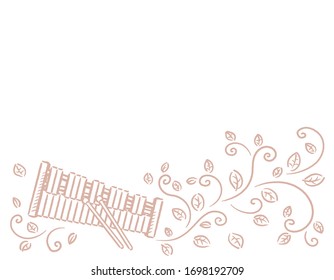 Music themed background with glockenspiel. Vector illustration.