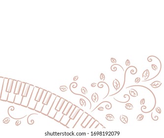 Music themed background with spiano. Vector illustration.