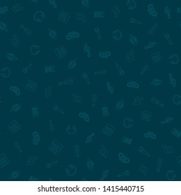 Music themed freehand drawings seamless pattern. Hand drawn music elements doodles design for wallpapers, wrapping, backgrounds. Abstract music objects. Vector musical illustration melody decoration.