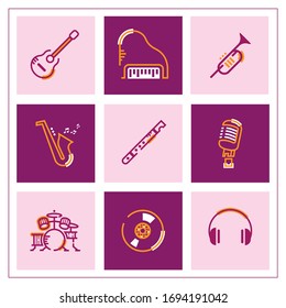 Music themed icons.