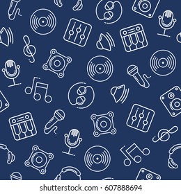 Music themed seamless pattern background