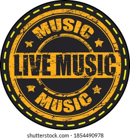 Music themed vector label and print design.