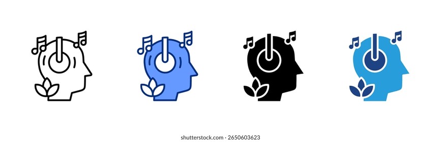 Icono de la terapia de la música colección múltiple del estilo