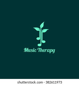 Music Therapy Logo Design Template. Vector Illustration. Best For Clinic, Education, Personal, Business Use.