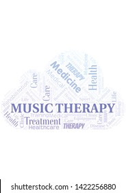 Music Therapy word cloud. Wordcloud made with text only.