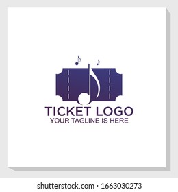 music ticket logo template design vector, concert logo template