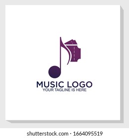 Music Ticket Logo Template Design Vector, Concert Logo Vector
