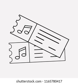 Music tickets icon line element. Vector illustration of music tickets icon line isolated on clean background for your web mobile app logo design.