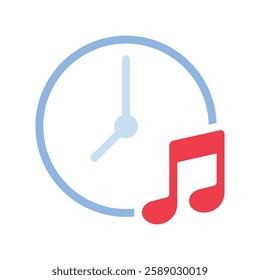 Music time icon color fill