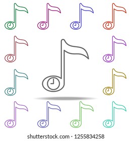 music time icon. Element of time value icon for mobile concept and web apps. Thin line music time icon can be used for web and mobile on white background