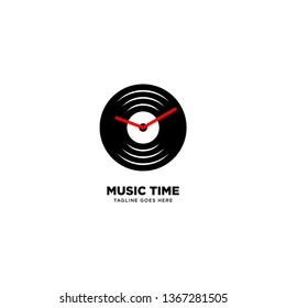 Music Time logo template, vector illustration icon element - Vector