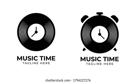 Music Time logo template, vector illustration icon element - Vector