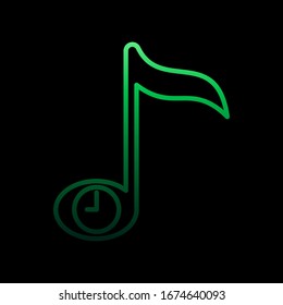 Icono de nolan de tiempo de música. Línea delgada simple, contorno vectorial de iconos de tiempo para ui y ux, sitio web o aplicación móvil