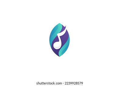 Music tone icon logo in simple style