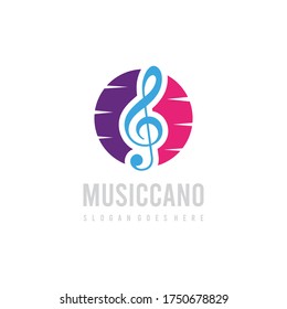 Music Tone inside colorful circle logo