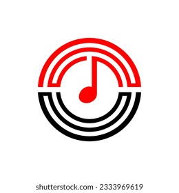Music tone logo in circle design