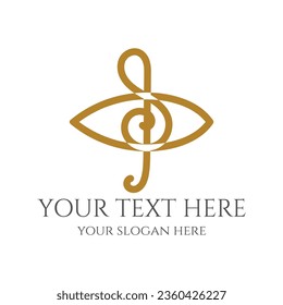 Music Tone Note with Eye Vision Symbol Illustration Vector