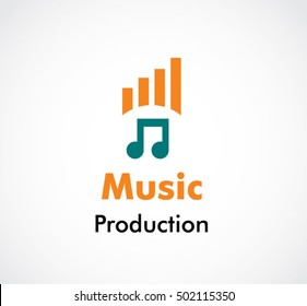 Music tone production abstract vector and logo design or template melody business icon of company identity symbol concept