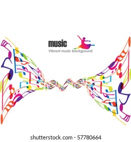 music tones with dancing people