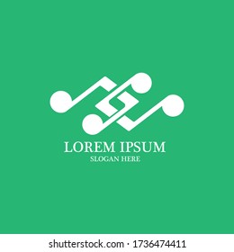 logotipo de tonos de música y vector de símbolos