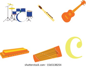 Music Tools Vector Illustration - Icon Set