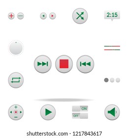 music track control button colored icon. Elements of music player in badge style icons. Simple icon for websites, web design, mobile app, info graphics