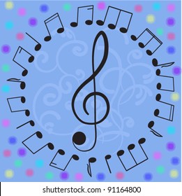 Music  - treble clef and notes.