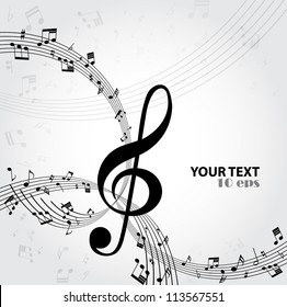 Music. Treble clef and notes for your design