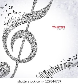 Music. Treble clef and notes for your design
