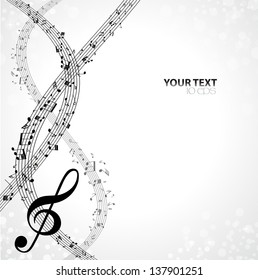 Music. Treble clef and notes for your design