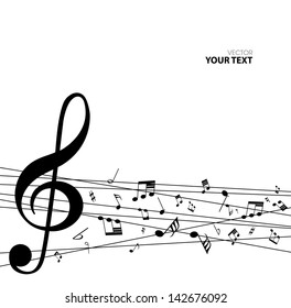 Music. Treble clef and notes for your design