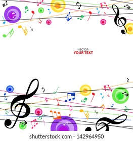 Music. Treble clef and notes for your design